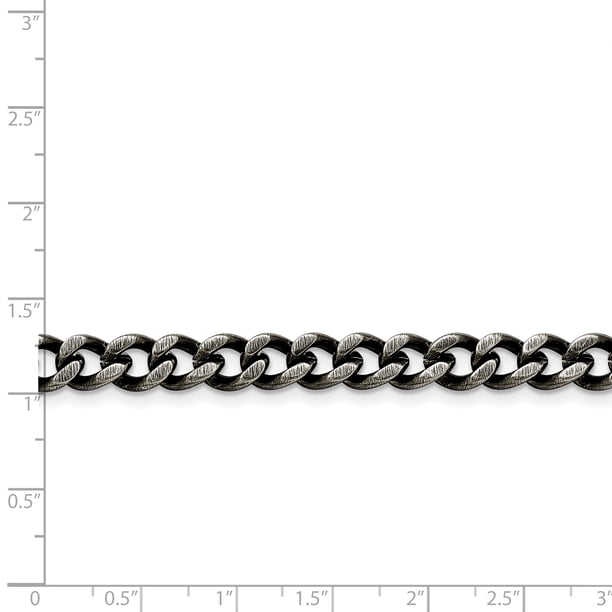 Stainless Steel 7.50mm Oxidized Curb Chain Bracelet 8in - Walmart.ca
