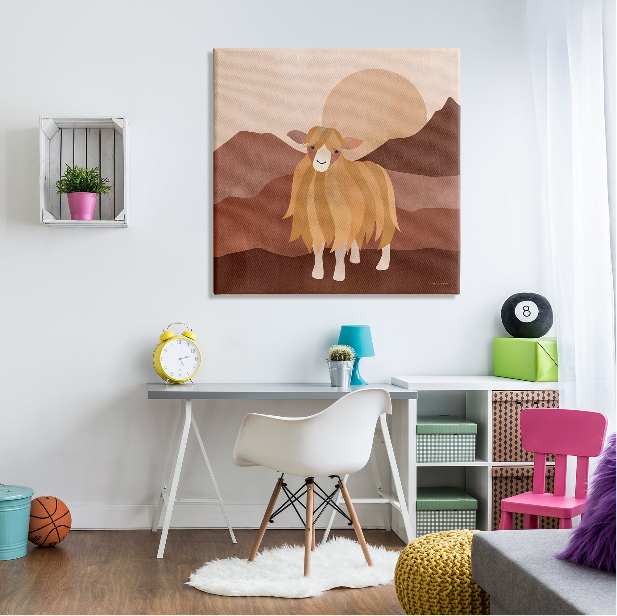 Stupell Industries Cattle Mountains Landscape Animals & Insects Painting Gallery Wrapped Canvas Art Print Wall Art, 36 x 36