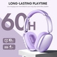 thumbnail image 6 of Mahipey Y02 Active Noise Cancelling Headphones,Bluetooth 5.4 Wireless Over Ear Headphones,60H Playtime,5 EQ Music Modes,Hi-Res Audio,Deep Bass,Foldable Lightweight for Travel Home Office,Purple, 6 of 8