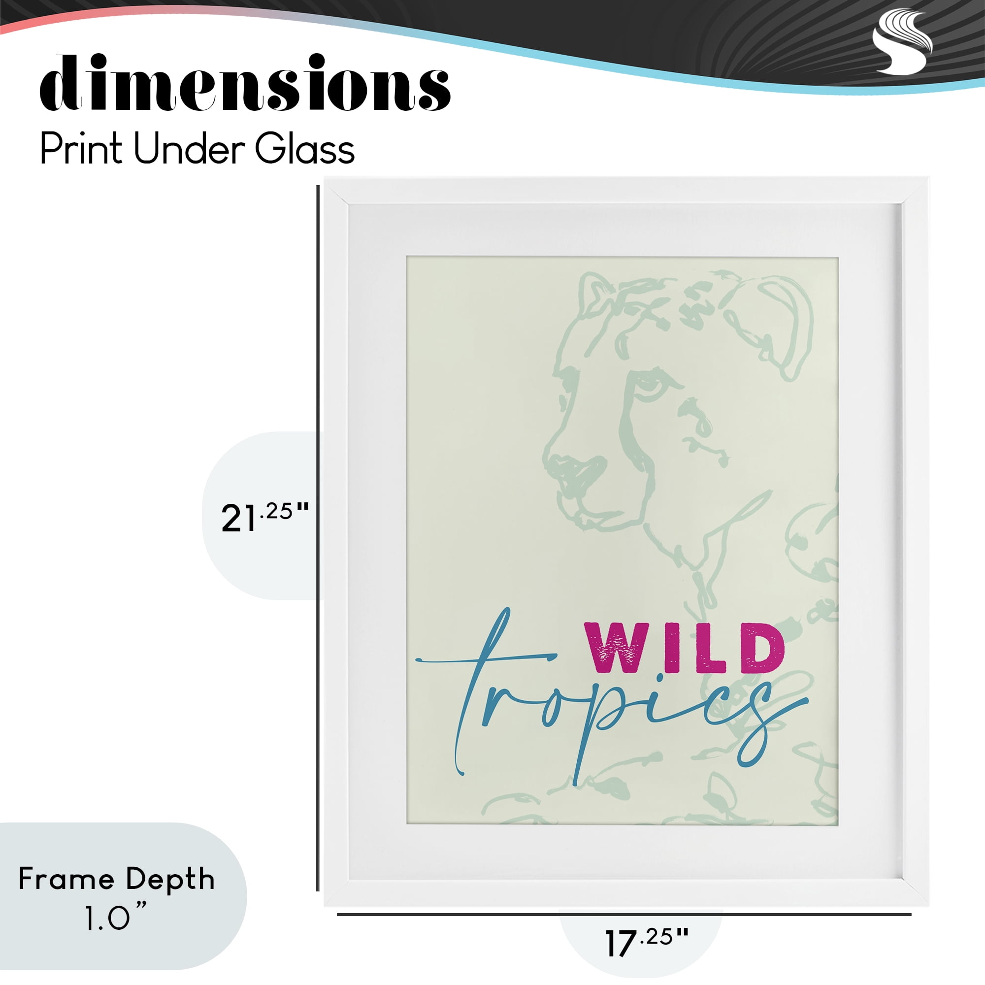 Stupell Industries Wild Tropics Cheetah White Framed Print Under Glass, design by Lanie Loreth