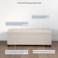 thumbnail image 5 of BELLEZE Button-Tufted Linen Storage Ottoman Bench - Brentwood (Beige), 5 of 7