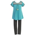 thumbnail image 3 of Big Girl 3 Pieces Top Legging T-Shirt Blouse Easter Summer Girls Pant Set Teal 8 JKS 2203 BNY Corner, 3 of 5