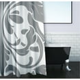 thumbnail image 3 of Simply Daisy 70" W x 73" H British Colonial Geometric Print Polyester Shower Curtain, Grey, 3 of 3