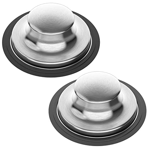 3 1/2 inch Kitchen Sink Stopper Brushed Stainless Steel Universal Sink Drain Plug Cover for Garbage Disposal Flange Drain (2 PCS)