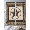 thumbnail image 3 of Country Star Sheer Curtains 84 Inch Long 2 Panels, Farmhouse Texas Star Vintage Wood Grain Light Filtering Rod Pocket Semi Sheer Curtains, Sheer Voile Drapes for Living Room Bedroom, 52"x84", 3 of 5