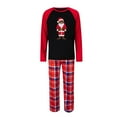 thumbnail image 2 of Uaswgudfs Christmas Family Pajamas Matching Sets Black Santa Holiday Xmas Sleepwear Long Sleeve Tee and Pants Lounge Set, 2 of 5