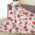 thumbnail image 6 of Salouo Floral Strawberr Print Bed Blankets,Flannel Blanket Comfortable Air Conditioning Blanket Lightweight Blanket for Sofa Bed Travel & Couch -80"x60", 6 of 8