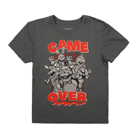 Five Nights At Freddy s Animatroinc Characters Game Over Boy s Charcoal T-shirt-Small