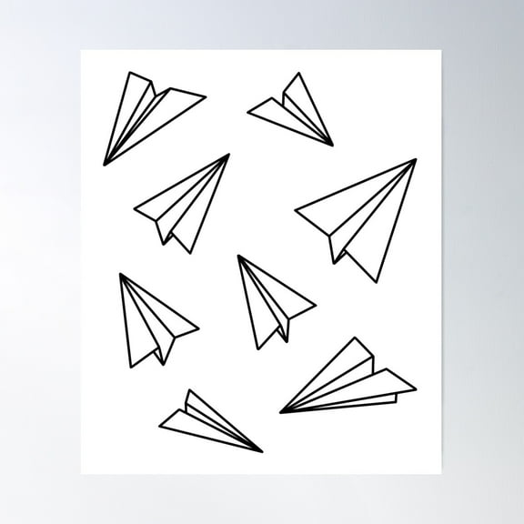 Paper Airplanes Poster Wall Art, Modern Wall Decor For Living Room Bedroom, 8x12 UNFRAMED