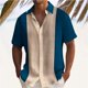 thumbnail image 1 of Playera Elvqul para Hombre Manga Corta Economicas Patchwork con Solapa Azul, 1 of 6