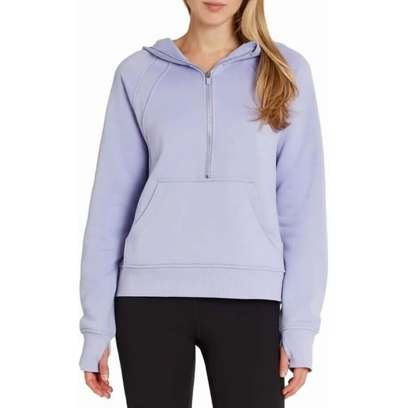 Danskin Ladies' Half Zip Hoodie, Purple, Size L