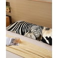 thumbnail image 6 of Floral Zebra Throw Pillow Covers, Black Stripes Flowers Plant Spring Botanical Soft Breathable Pillow Cases with Zipper for Sleeping, Long Body Pillowcases for Couch Bed Sofa Chair 20x54 Inches, 6 of 6