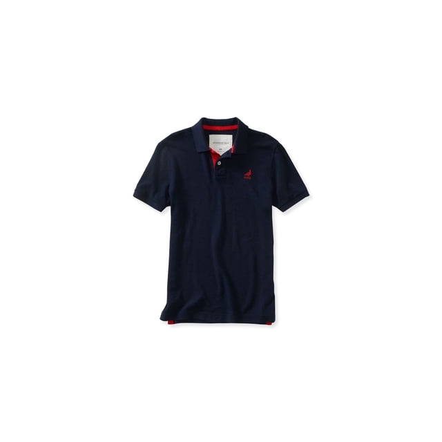 Polo de rugby Aeropostale con logo bordado para hombre azul mediano