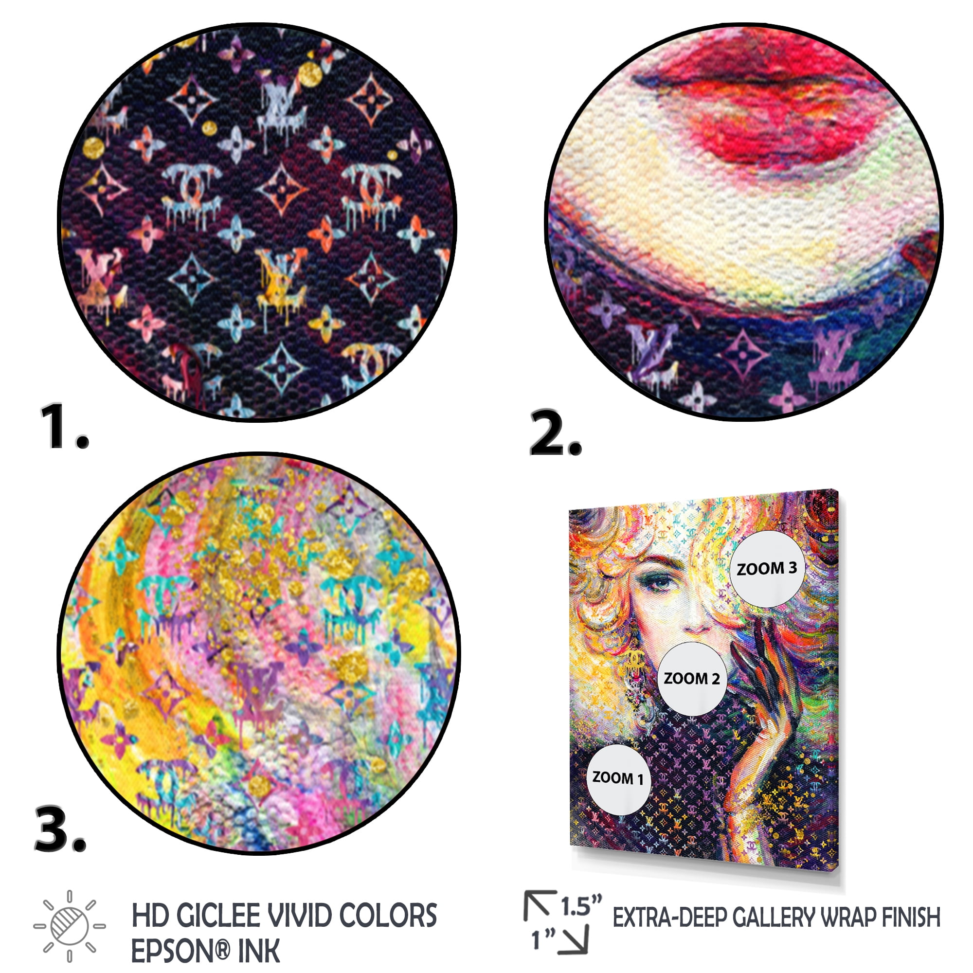 Designart Fashion Female Illustration Multicolor II Canvas Wall Art