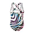 thumbnail image 5 of Uorisanigo Girls Bathing Suits Size 11-12 Colorful Zebra Print One Piece Swimming Lessons Swimwear Polyester and Spandex Fabric Athletic Practice Suit, 5 of 7