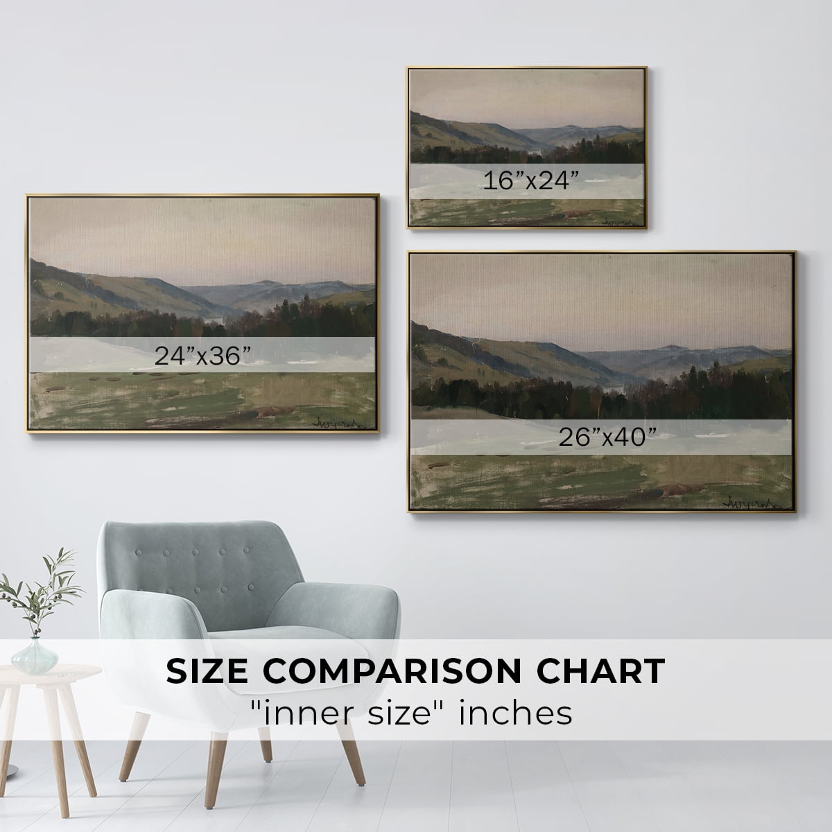 Vintage Landscape-CCCXCIV By Wexford Home Framed in Gold Wood Gallery Wrapped Canvas 17 in. x 25 in.