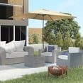thumbnail image 2 of Outsunny Parasol de Patio Parasol de Jardin de Marché avec Manivelle Beige Foncé, 2 of 9