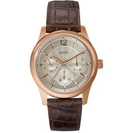 Guess Men s Dark Brown Leather Chronograph Watch U0380G2 Walmart