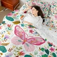 thumbnail image 4 of Castle Fairy Floral Butterfly Bedding Comforter Set,Spring Garden Full Bedding Set, 4 of 8