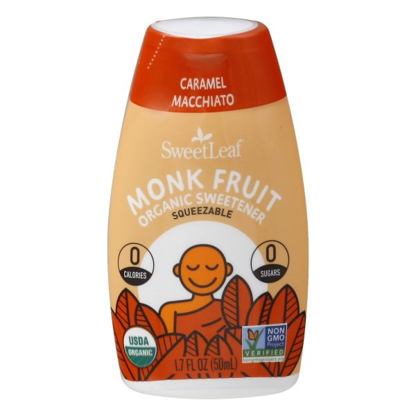 SweetLeaf Monk Fruit Squeezable Liquid Organic Sweetener Caramel