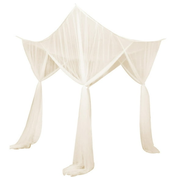 yuksok Baldaquin de Poteau de Lit Filet Literie Draperie Housse Draperie de Lit pour Adultes Filles Beige
