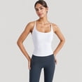 thumbnail image 2 of Women's Fitted Square Neck Tank Top with Built-In Bra and Racerback Design for Active and Casual Comfort - Large, White, 2 of 7