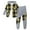 Yellow, variant on Kids Fall Winter Loose Flannel Long Sleeve Button Down Shirt and Checkered Jogger Pants Boys 2 Piece Tracksuits