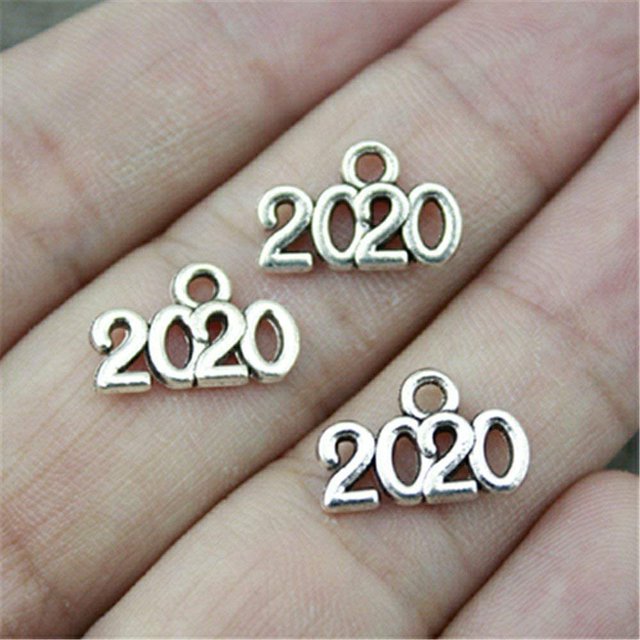 40 Pcs Numéro 2020 Année 2020 Breloques pour Fournitures de Fabrication de Bijoux