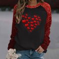 thumbnail image 2 of Womens Hearts Print Tunic Tops Crewneck Raglan Long Sleeve Loose Valentines Day Sweatshirts Pullover Blouses (XL, Red B), 2 of 4
