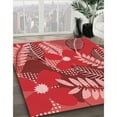 thumbnail image 3 of Ahgly Company Machine Washable Indoor Round Transitional Red Area Rugs, 3' Round, 3 of 7