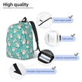 thumbnail image 3 of Disketp Pig And Flower print Canvas Backpack Lightweight Travel Daypack Student Rucksack Laptop Backpack-, 3 of 5