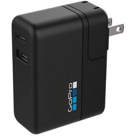 GoPro Supercharger - Power adapter - 27.5 Watt - 2 output connectors (USB, 24 pin USB-C) - black - for Fusion; HERO5; HERO5 Session; HERO6; HERO7 Black, Silver, White