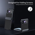 thumbnail image 3 of ELEHOLD Case for Samsung Galaxy Z Flip 3, Shockproof Hard PC Frosted Back Case with Hinge Protection & Built-in Screen Protector,Black, 3 of 9