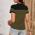 thumbnail image 5 of Puntoco Women's Striped T Shirt Short Sleeve Crewneck Summer Tops Casual Tee Yellow S(S), 5 of 6