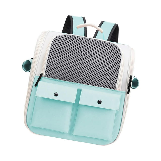 Mochila porta gato perfecl bolsa de viaje con correa ajustable ventilación verde