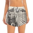 thumbnail image 2 of Wukai retro tractor Print Women' double-layer Shorts for Athletic Gym Running Shorts with Phone Pockets-X-Large, 2 of 7