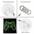 thumbnail image 4 of Green Game Controller Shower Curtain, Waterproof Shower Curtains for Bathroom, Modern Art Gaming Handheld Black Washable Fabric Bathtub Curtain Set Bath Decor with 12 Hooks Stall 36"x72", 4 of 8