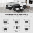 thumbnail image 4 of 6pcs Outdoor Rattan Sofa Set Garden Wicker Sectional Couch Furniture Set with Dining Table and Chair White, 4 of 7