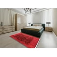 thumbnail image 4 of Ahgly Company Indoor Square Mid-Century Modern Red Oriental Area Rugs, 5' Square, 4 of 6