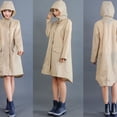 thumbnail image 4 of Bearachild Chubasquero impermeable y ligero para mujer, con capucha, para exteriores, senderismo, chaqueta larga, Poncho Paraguas de lluvia Caqui METRO Bearachild JJ13982-03, 4 of 4