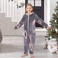 thumbnail image 6 of BZSMCE Unisex One-piece Pajama Cotton Sleepwear Dreamy Purple Circular Haze Printed, 6 of 8