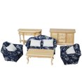 thumbnail image 1 of Juego de muebles de madera de 6 piezas con forma de casa de muñecas a escala 1/12, 1 of 3