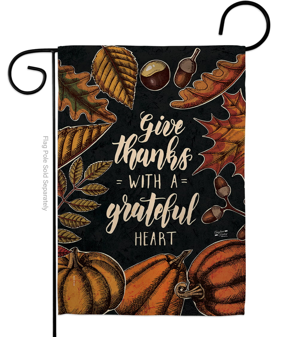 Thanksgiving Grateful Heart Garden Flag Fall 13 X18.5 Double-Sided ...