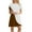 Brown, variant on USSUMA Summer Dresses for Women 2025 Summer Dresses Short Sleeve Crew Neck Casual Printed Color Block Maxi Dress Elegant Skirts Breathable Skirt Daily Wear Brown Dress Size-L