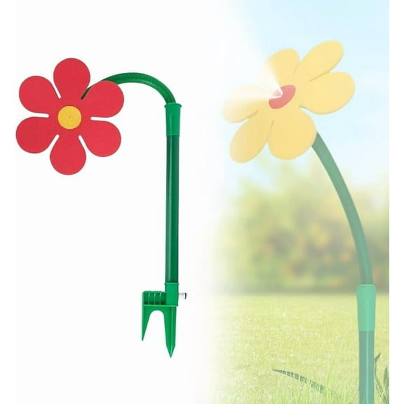 Crazy Dancing Flower Water Sprinkler, 2025 New Crazy Daisy Fun Irrigation Tool, 360° Rotating Dancing Flower Water Sprinkler for Lawn & Garden (Yellow)