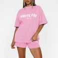 thumbnail image 2 of Flash Deal! Ensemble de Sport à Manches Courtes et Shorts pour Femmes, Simple et à la Mode, Imprimé, Col Rond, Ample, Deux Pièces, en Solde, Rose 2 TG, 2 of 9