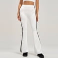 thumbnail image 4 of Women's High-Waisted Flared Yoga Pants with Striped Design for Running and Fitness, 4 of 6