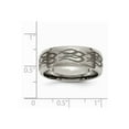 thumbnail image 6 of Titanium Beveled Edge 8mm Laser Design Brushed & Polished Band Size: 7; for Adults and Teens; for Women and Men, 6 of 6