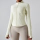 thumbnail image 4 of Camiseta deportiva de manga larga para mujer, Top transpirable para entrenamiento en gimnasio, chaquetas de nailon para Yoga con cremallera y agujeros para los dedos, 4 of 5