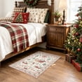 thumbnail image 4 of Lahome Christmas Rug,2'x3'Small Christmas Mat,Holiday Machine Washable Non Slip Christmas Xmas Decoration Kitchen Rug,Indoor Christmas Carpets for Living Room,Snowflake Rug,Beige, 4 of 9